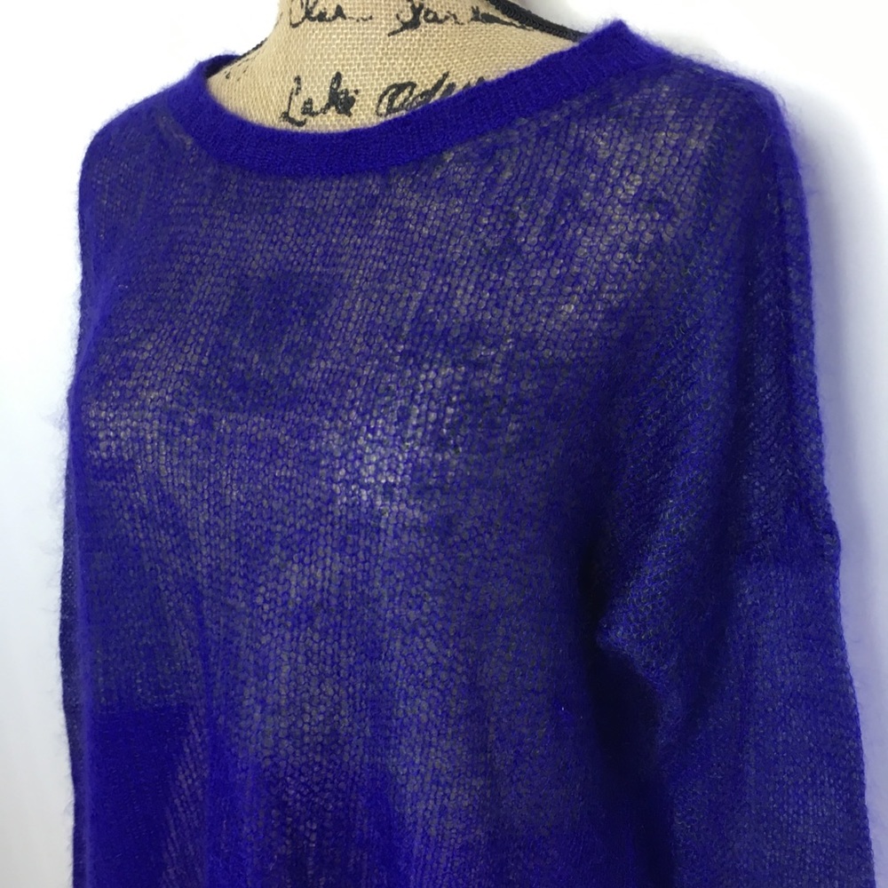Eileen Fisher Knit Color Block Fuzzy Sweater - image 2